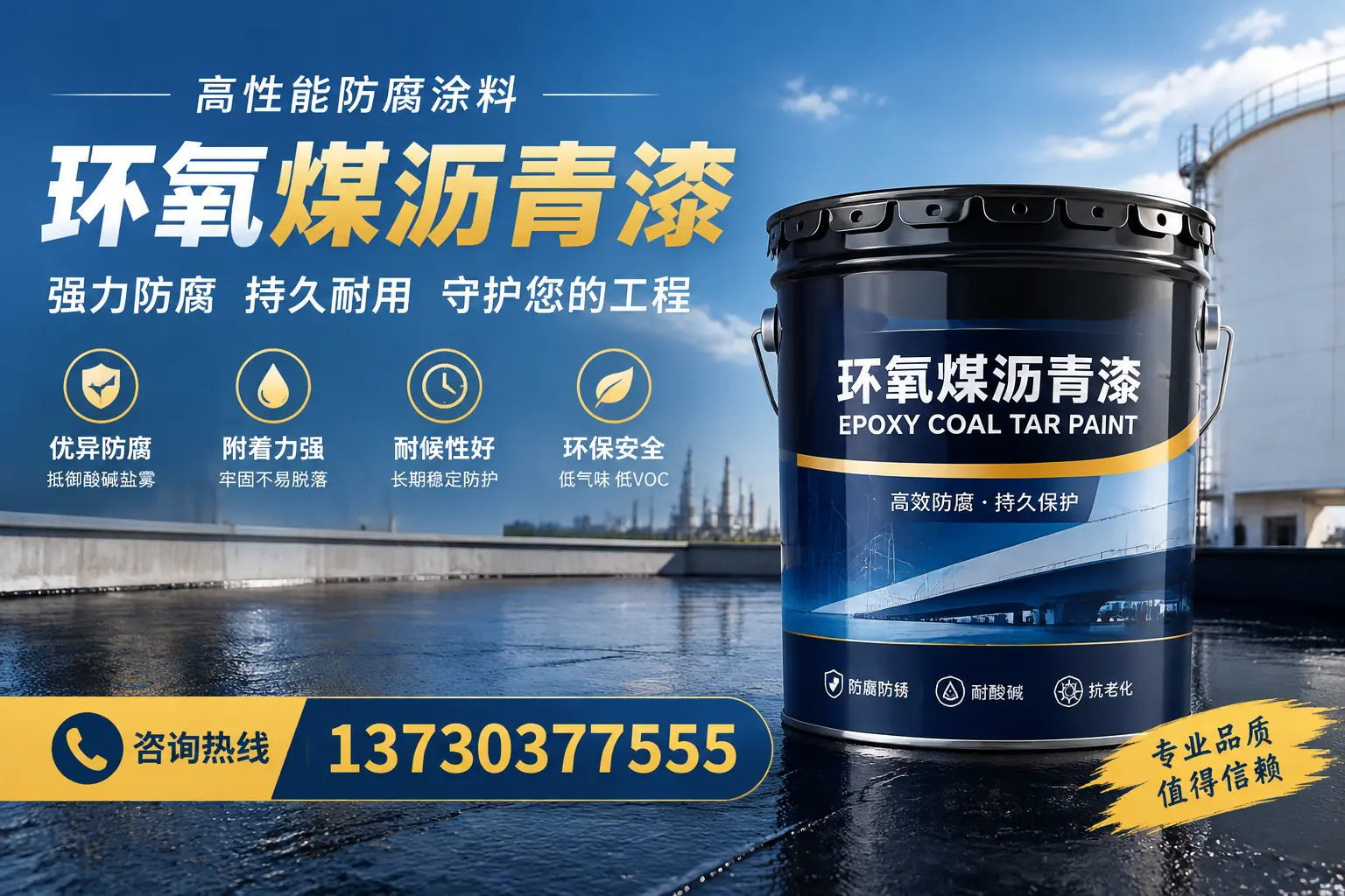 环氧煤沥青漆的耐久性分析，适合河口的使用场景