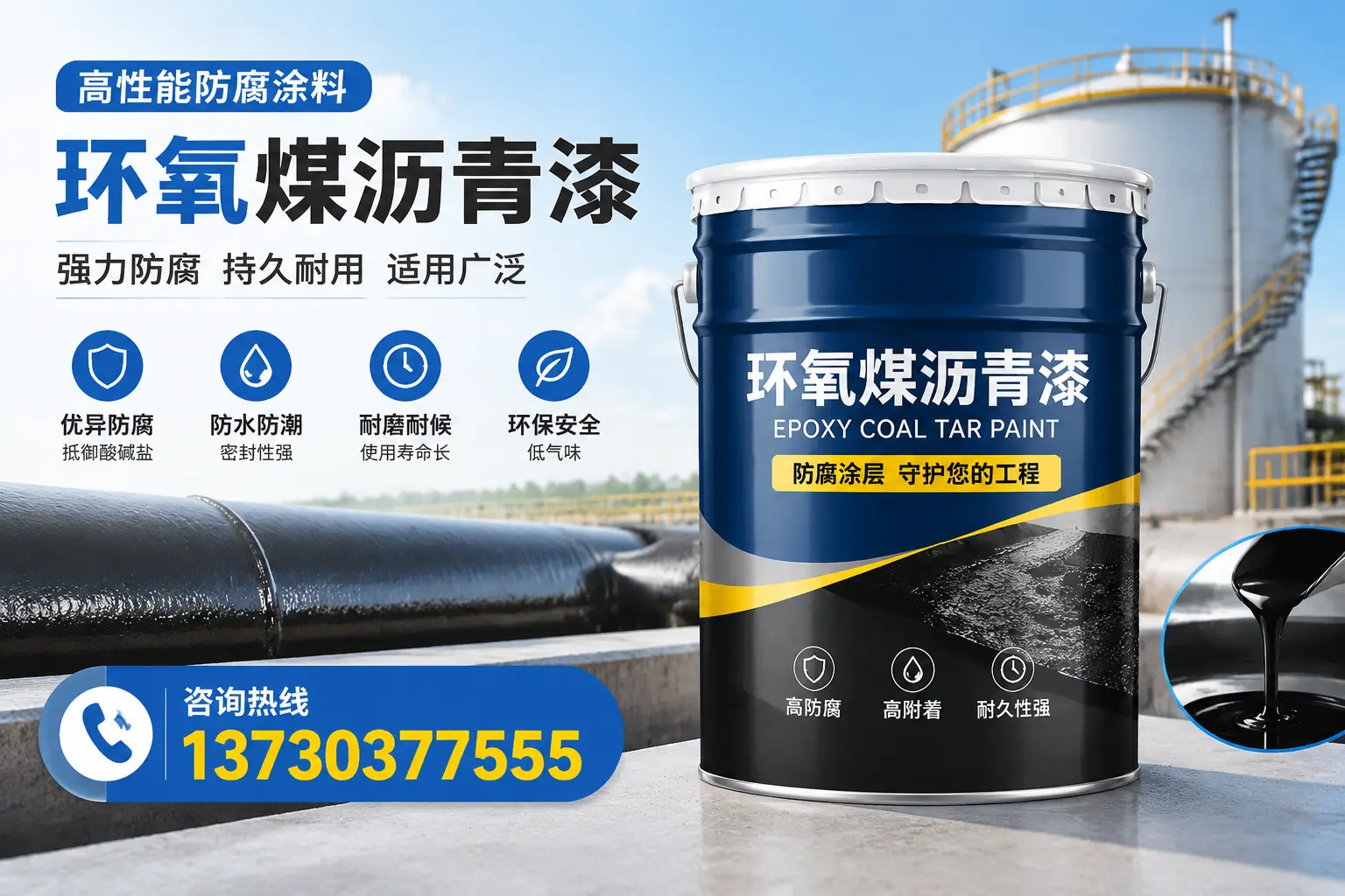 环氧煤沥青漆的耐久性分析，适合河口的使用场景